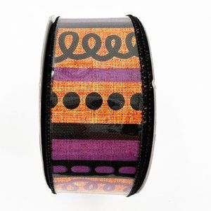 NEW Wired Ribbon Halloween Loopy Stripes 1.5"